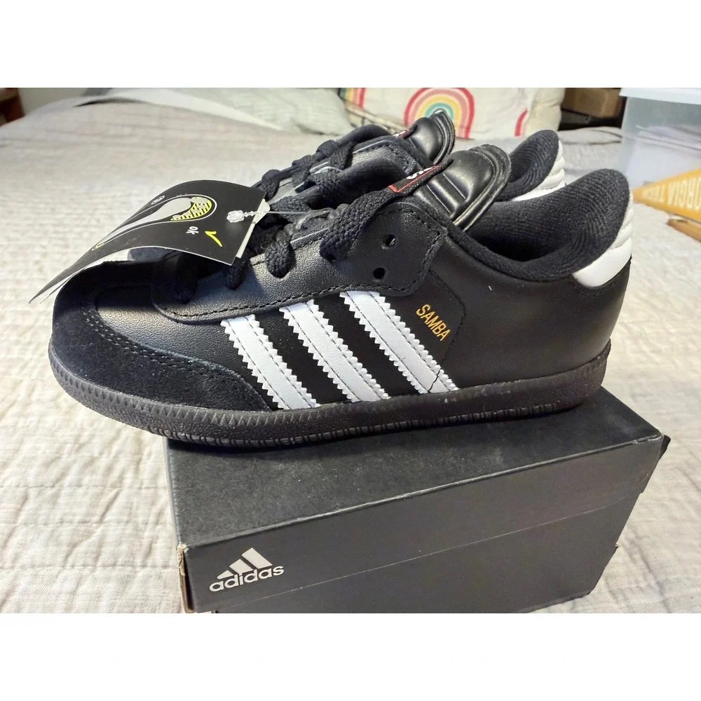 Adidas Samba Classic J Black White Indoor Soccer Shoes 036516 Kids Size 12K